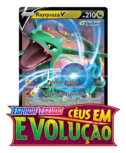 Carta Pokémon Lendário Rayquaza V Full Art Céus Em Evolução