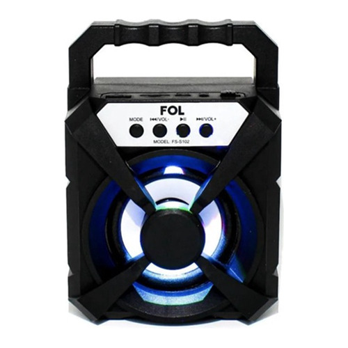 Bocina Bluetooth Portatil Fol 3 Pulgadas Fm Usb Luz Led