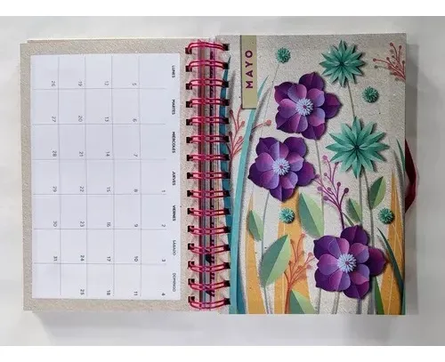 Agenda 2025 Paulo Coelho Coraje Diaria 14 X 20cm Portada Beige Flores Azules