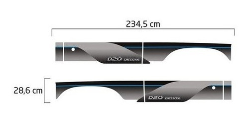 Imagem 5 de 5 de Faixa D20/d40 Deluxe 1995 1996 Azul Vermelho Caçamba Madeira
