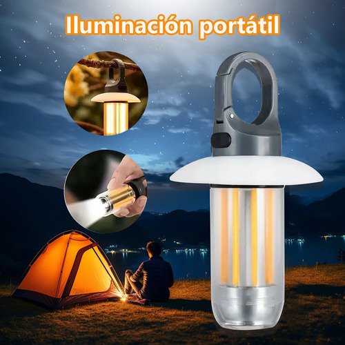 Luz Cálida 225lm Led Retro Lámpara Camping Usb Recargable