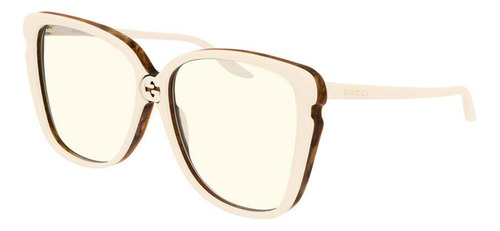 Gucci Gg0709s 003 Square Shape Ivory White Yellow