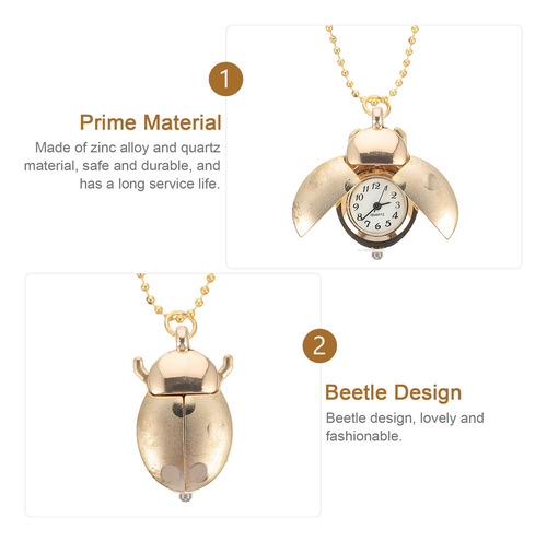 Collar De Reloj Para Mujer, Reloj De Bolsillo Ladybug