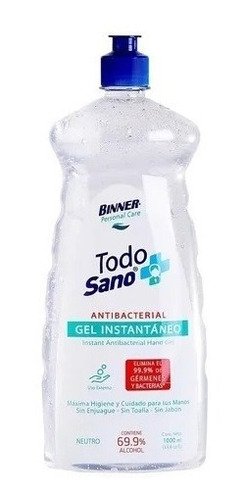 Gel Antibacterial Instantáneo Aloe Vera Hidratante 1000ml