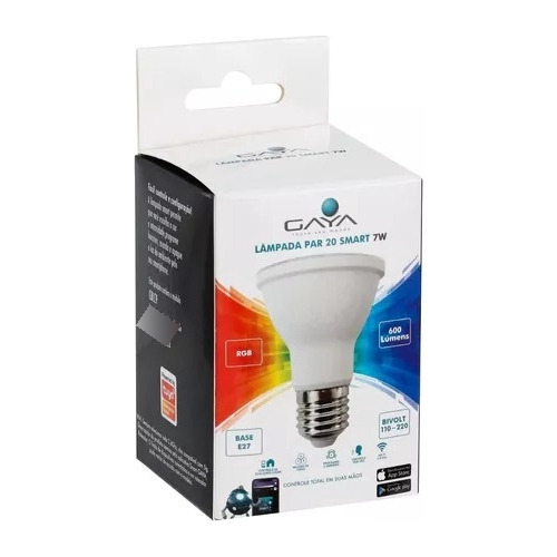 Lâmpada Led Par20 7w Smart Rgb Ip20 600 Lumens - Gaya