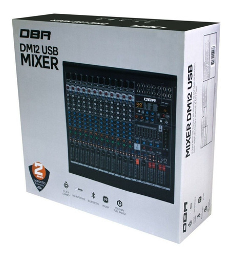 Mesa De Som Dbr 12 Canais 12 Entradas Dm12 Mixer Usb-dbr