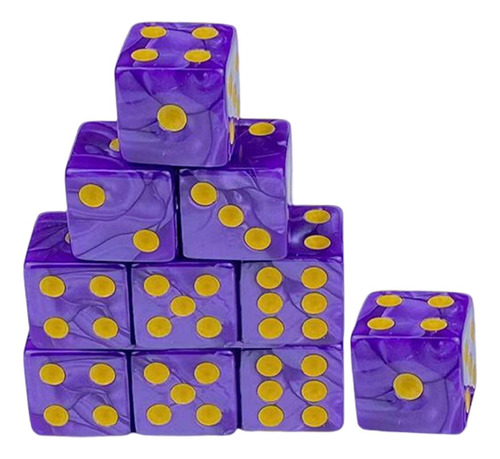 10 Dados De Colores De Dos Tonos Para Amarillo Violeta
