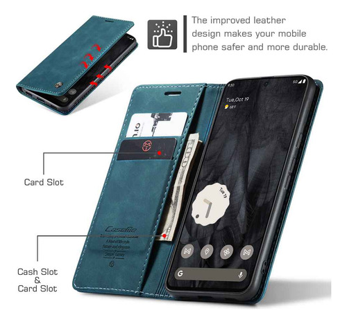 Funda De Piel Sintética Con Ventana Abatible Para Google Pixel 6 6a 7 7a 8 8a 9 9a 10 10 Pro Xl