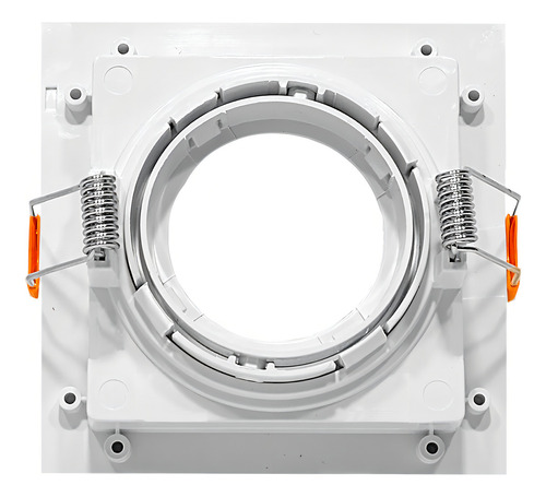 Kit 5 Spot Embutir Recuado Quadrado Direcionável Mr16 Gu10 Cor Branco 127/220V