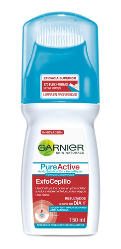 Imagen 3 de 3 de Exfocepillo Facial Pureactive Garnier 150ml