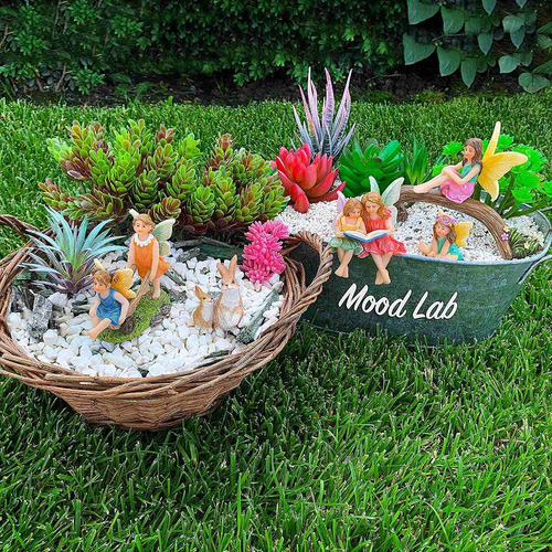 Hada Del Jardín - Kit Miniatura Familia Figurines Y Accesori