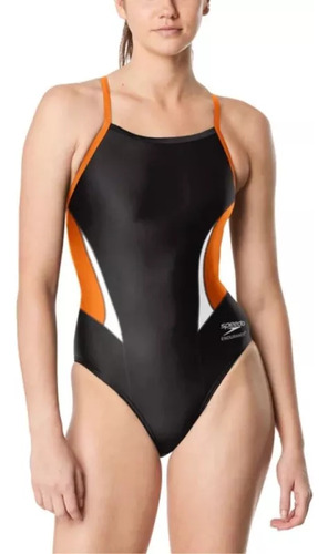 Traje De Baño Natación Speedo Edge Splice Crossback Negro Mu Negro 30
