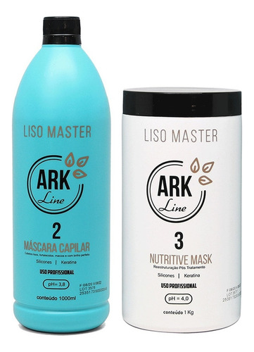 Kit Liso Master - Ativo 2 E Mascara 3 Cada De 1l