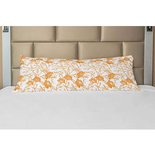 Funda De Almohada Cuerpo De Color Naranja Y Blanco Crem...