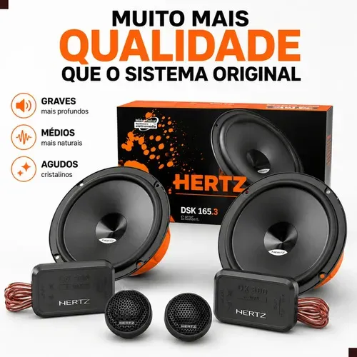 Kit Alto Falante 2 Vias Hertz 6 Dsk165.3 160w Automotivo