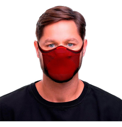 Máscara Fiber De Proteção Esportiva Knit Sport - Vermelho Tamanho M