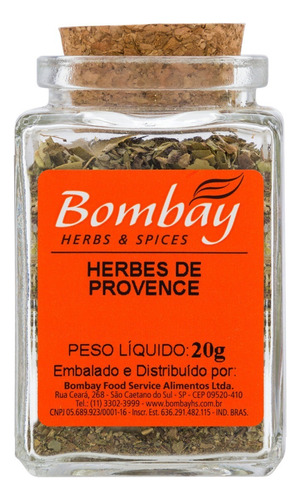 Ervas de Provence Bombay Herbs & Spices - Vidro 20g