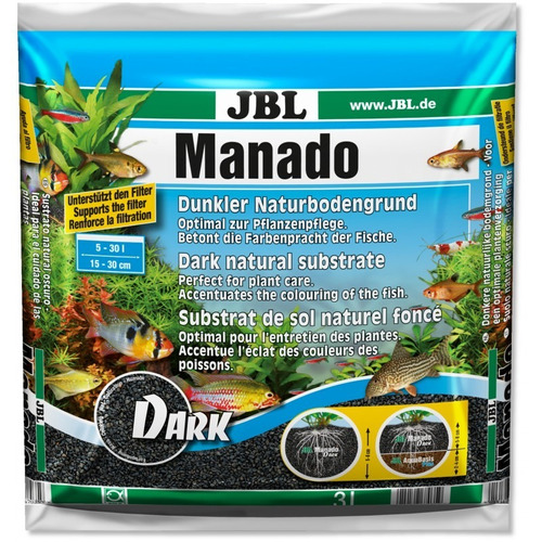 Substrato Jbl Manado Dark 10l - Plantados Grama 10 Litros 