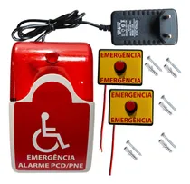 Comprar Alarme Audiovisual P\u002F Banheiro Pne Pcd Com Fio + 2 Botoeiras