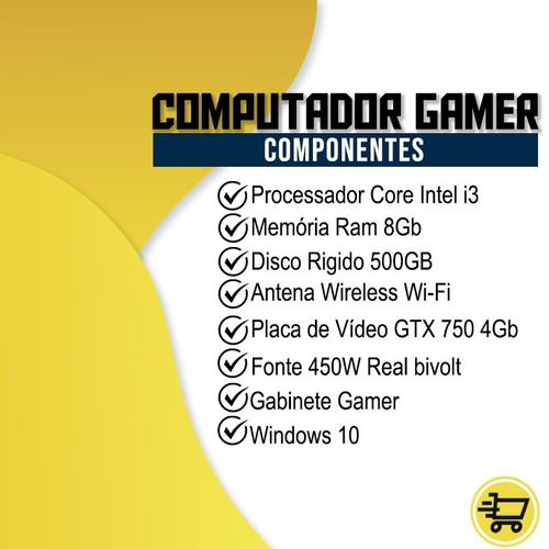 Pc Gamer Completo Hércules Intel Gpu R7 240 8gb Hd 500gb