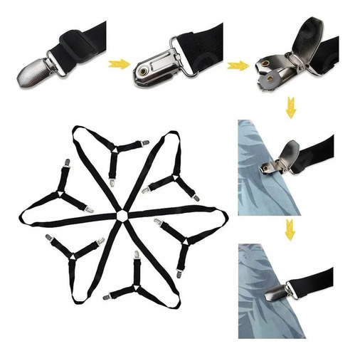 Juego De 2 Sujetadores Para Sábanas Cama Elasticos A Clips S