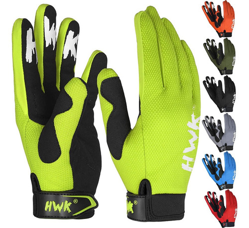 Guantes Hwk Color Verde Fluorescente Talla Xl  Moto