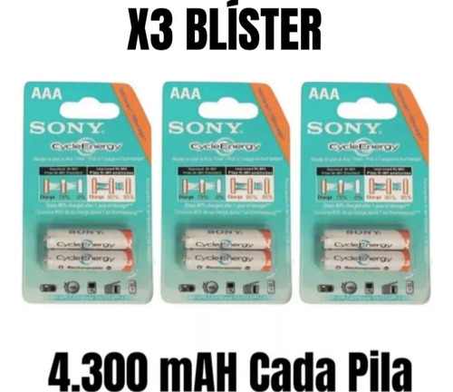 Pila Bateria Recargable Sony Aaa