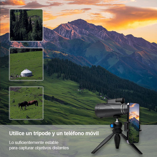 Telescopio Monocular De 12x50 Portátiles Hd Para Celular