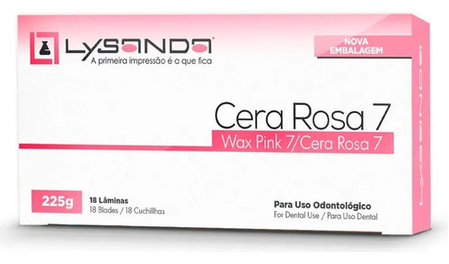 Cera 7 Rosa 18 Laminas Odontológica Ourives 225gr - Lysanda