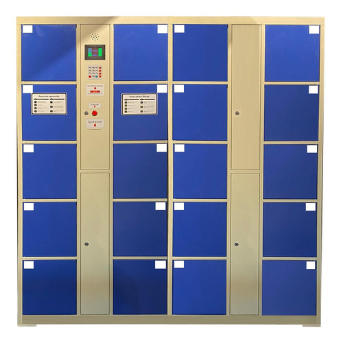 Guardabulto Locker Prontometal 20 Puertas Computarizado Color Gris-azul