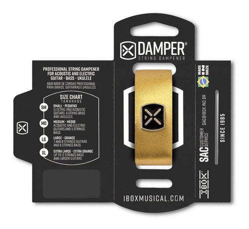 Damper De Cuero Dorado Metalizado Tipo Fretwraps