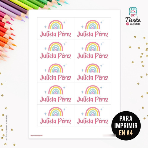 Diseño De Etiquetas Escolares Imprimibles Personalizadas