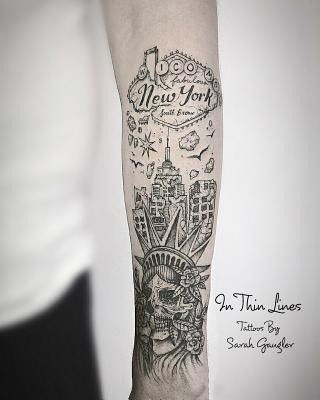 Libro In Thin Lines: Fine Line Tattoo Works Of Sarah Gaug...
