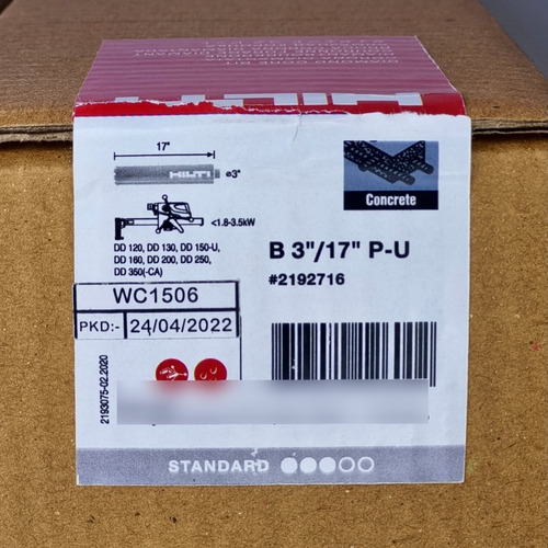 Broca Mecha Diamante 3 X 17 Hilti Core Drill Concreto