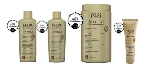 Felps Kit Marula Shamp+cond. 250ml+masc.1kg+leave-in 150ml