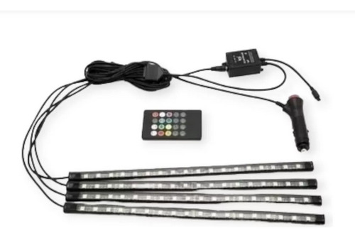 X4 Tira Led Multicolor Rgb Interior Carro Control Sensor