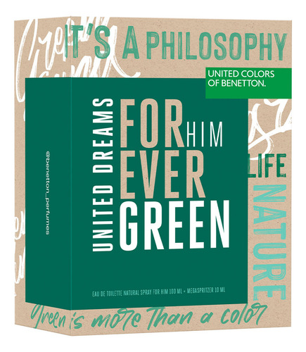 Benetton United Dreams Forever Green Perfume Para Hombre Volumen de la unidad 100 mL