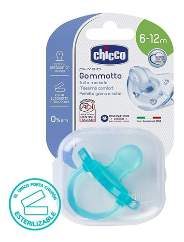 Chicco Chupón Physioforma Soft Azul 6-12m 1 Pza