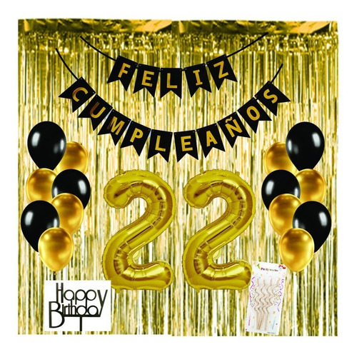 Globo Números Grande Metálico Color Dorado 82cm