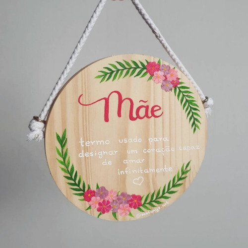 Placa Personalizada A Mão Dia Das Mães