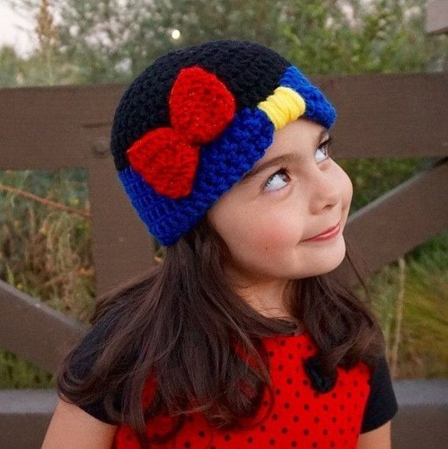 Gorro Princesa Blanca Nieves Tejido Crochet 