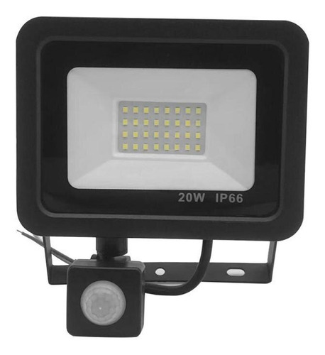 Foco Reflector Led Exterior 20w Con Sensor Ip66 Luz Fria