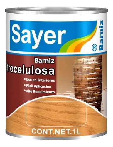 Kit 2 Pz Barniz Madera Laca  Nitrocelulosa Transparente 1 Lt