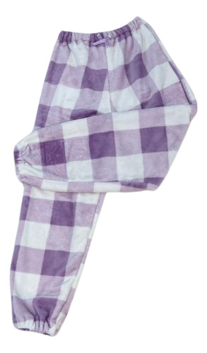 Set De Pijama Para Mujer De Cuadros Lila |blusa Y Pantalón