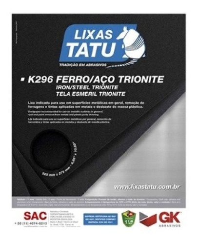  Lixa De Ferro Trionite Tatu 80 Kit Com 5