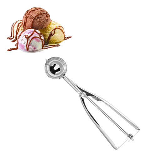 Colher Extratora De Sorvete Com Ejetor Manual Inox