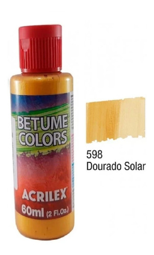 3x Betume Colorido Acrilex Colors Dourado Solar 598 60ml