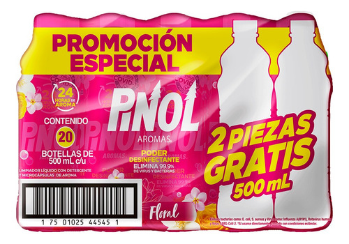 Pack X20 Limpiadores Líquidos Pinol Floral Botella 500ml