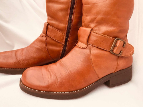 Bota Cuero Vacuno Acolchada 39 Impecable 1001zapatos