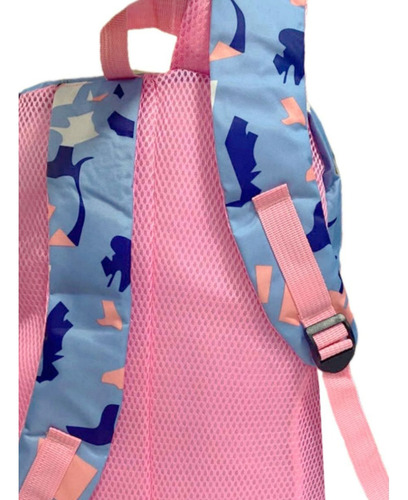 Mochila Escolar Juvenil Mima2 Set De 3 Piezas Color Celeste Diseño de la tela Poliéster